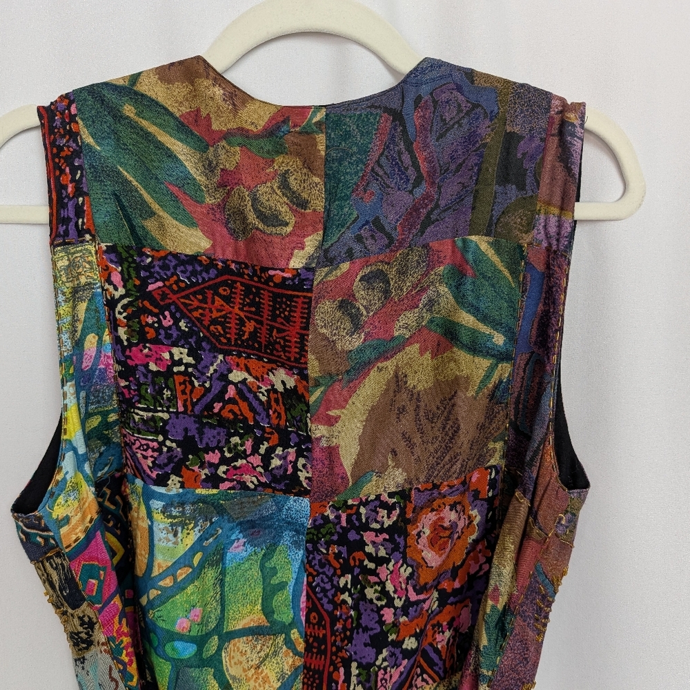 Vintage Patchwork Vest Beaded - image 6